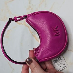 Michael Kors Pink Wild Berry Micro Bag, Bag Charm Soft Leather New